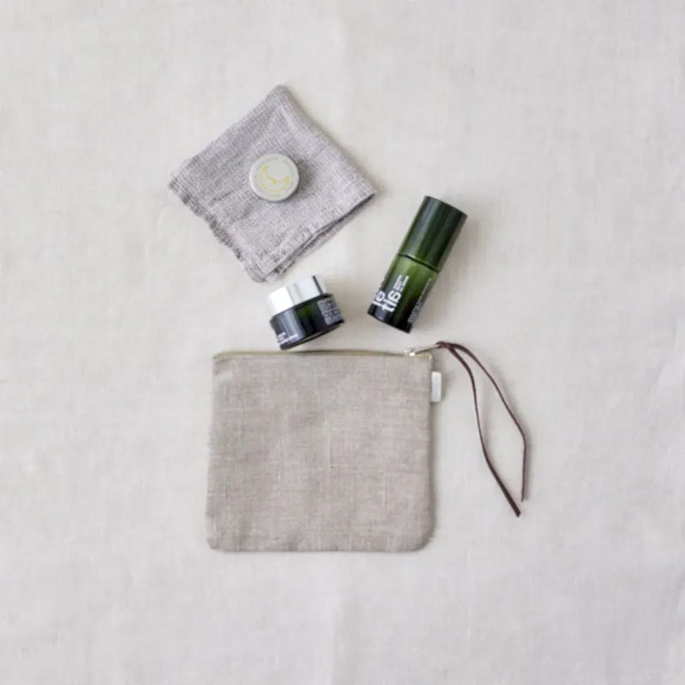 Canna Linen Pouch  | Natural