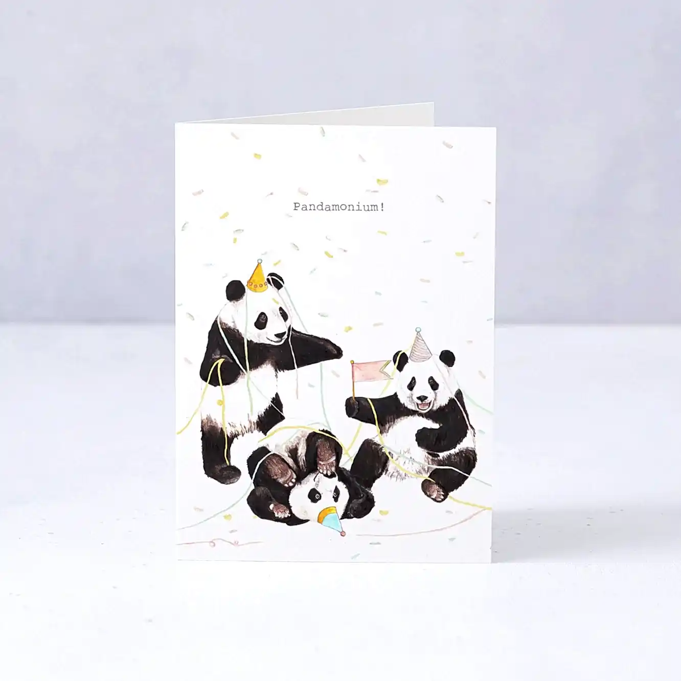 Pandamonium! Greetings Card