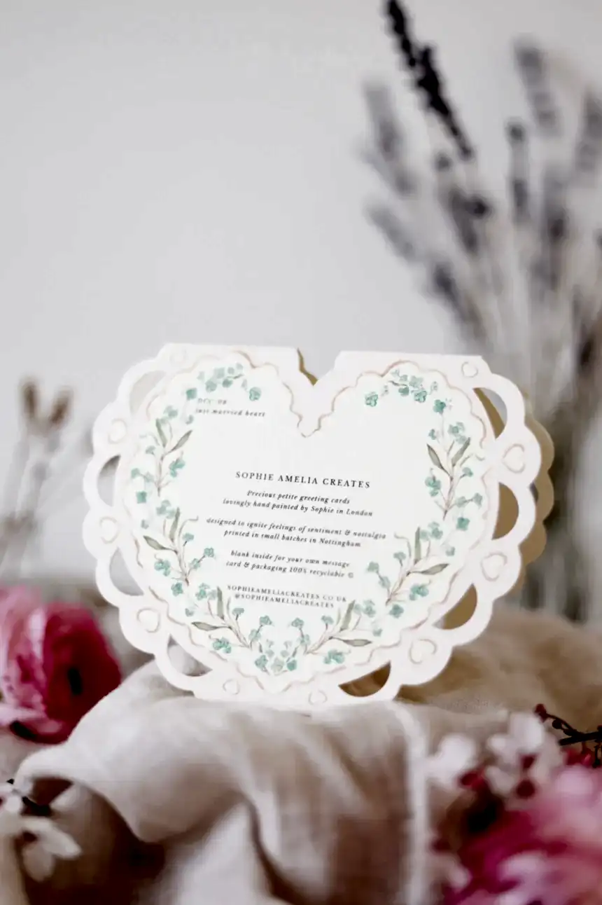 'Just Married' Heart Shaped Die Cut Card