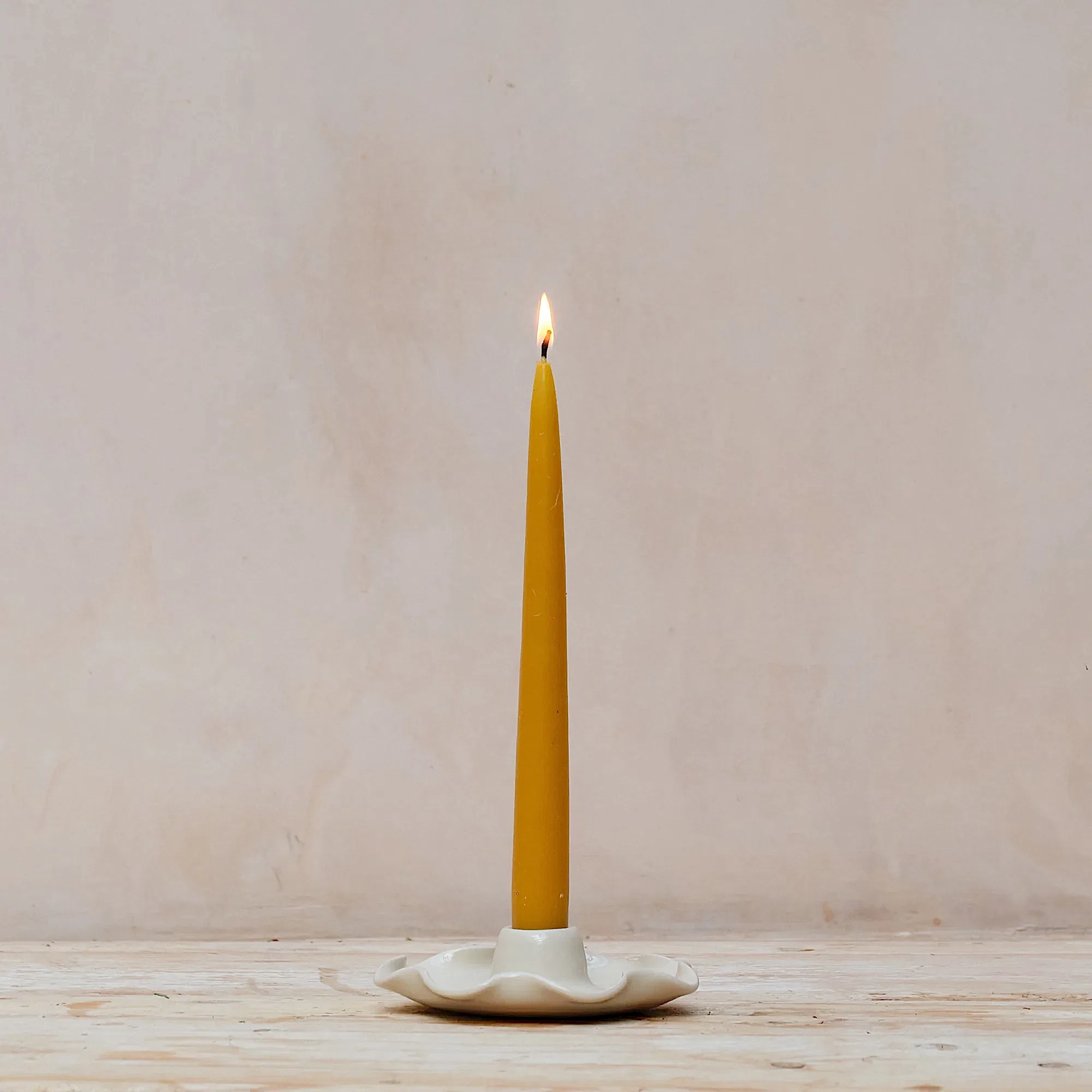 Hand Thrown Stoneware Frilly Candle Holder