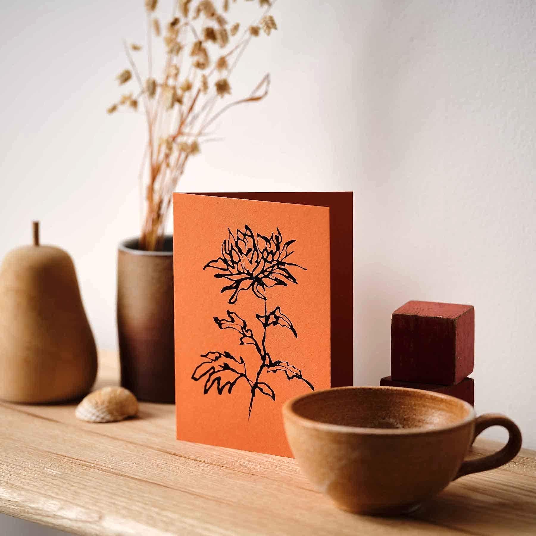 Chrysanthemum Greetings Card