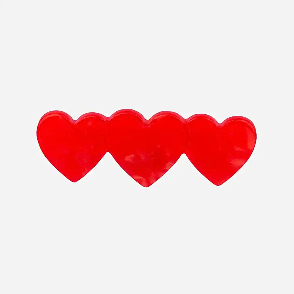 Red Hearts Hair Clip