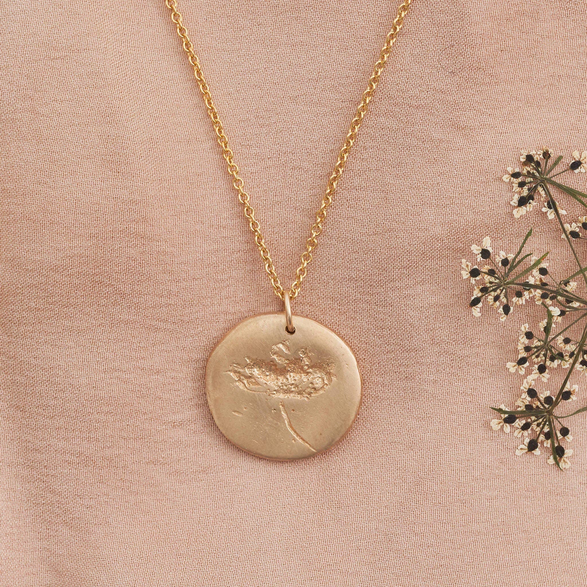 Hand Cast Pressed Flower Necklace | Dill