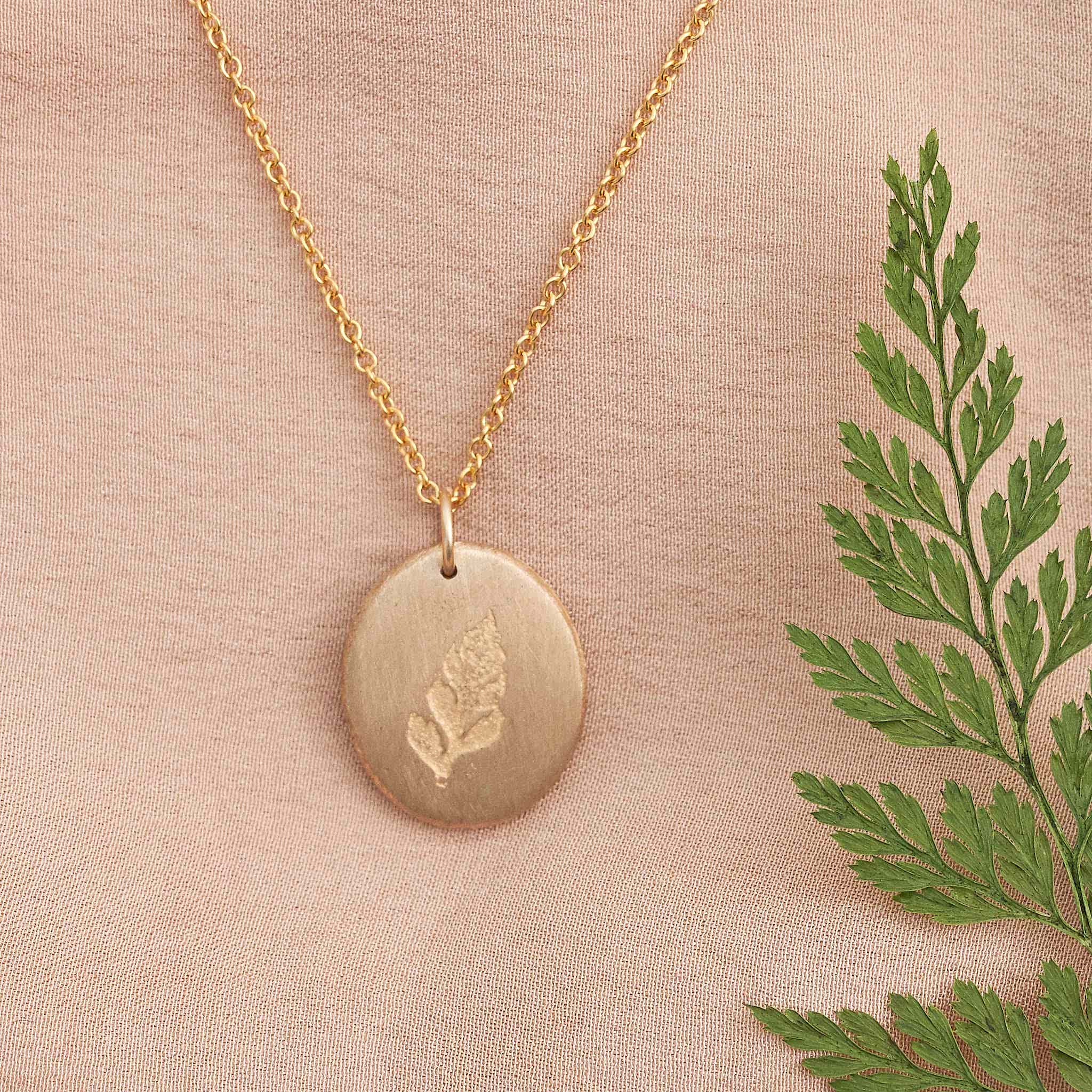 Hand Cast Pressed Flower Necklace | Fern