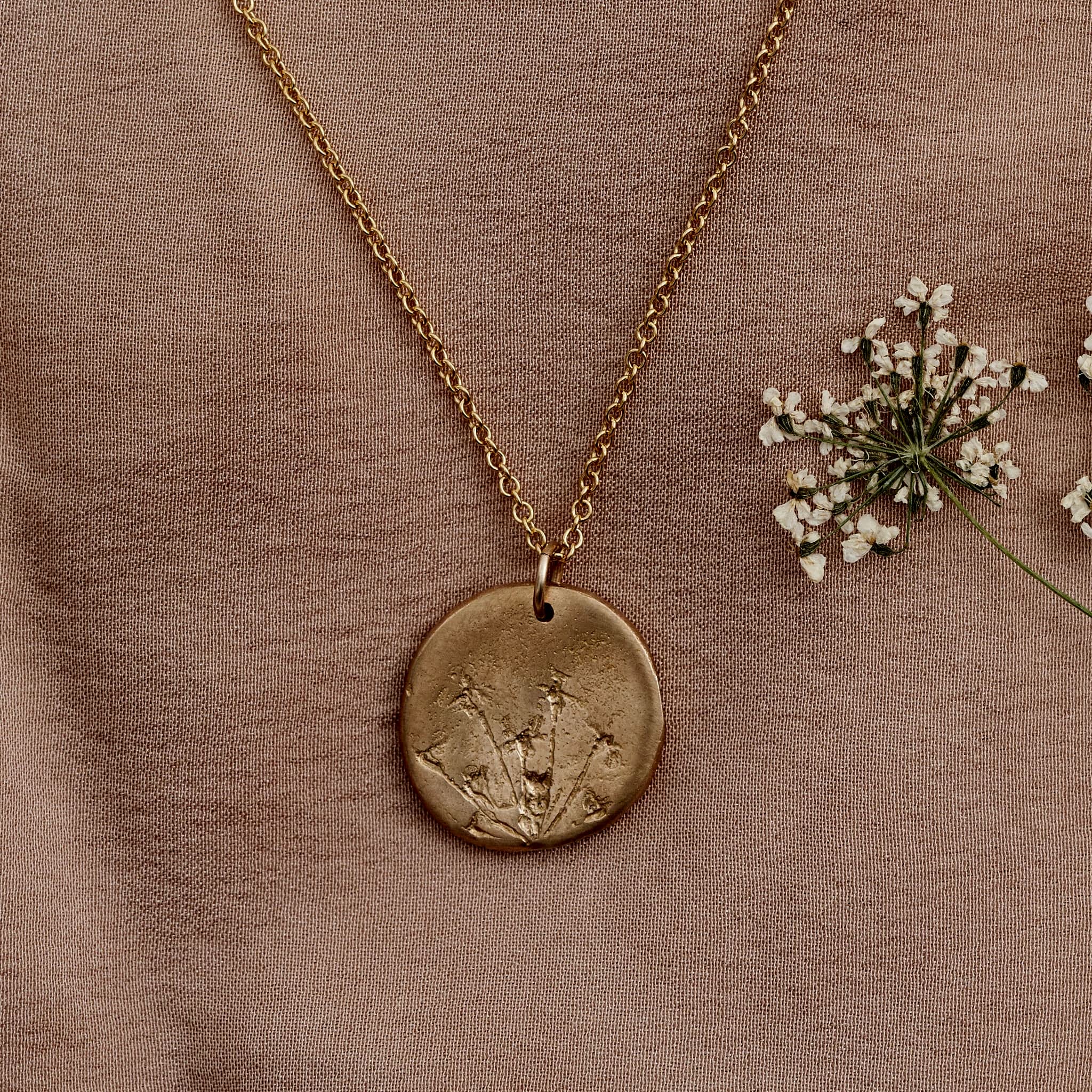 Hand Cast Pressed Flower Necklace | Ammi
