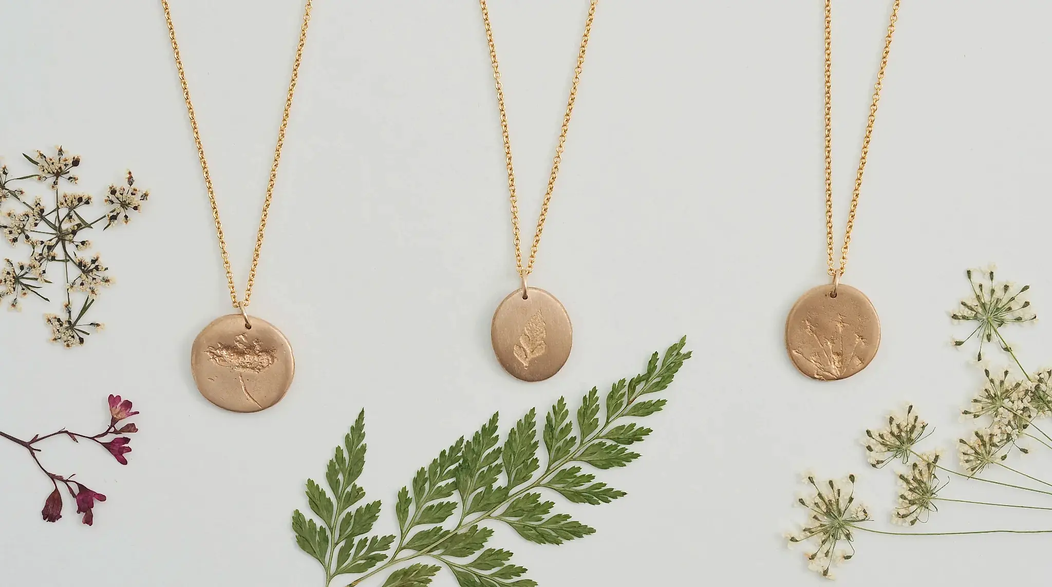 Hand Cast Pressed Flower Necklace | Limonium