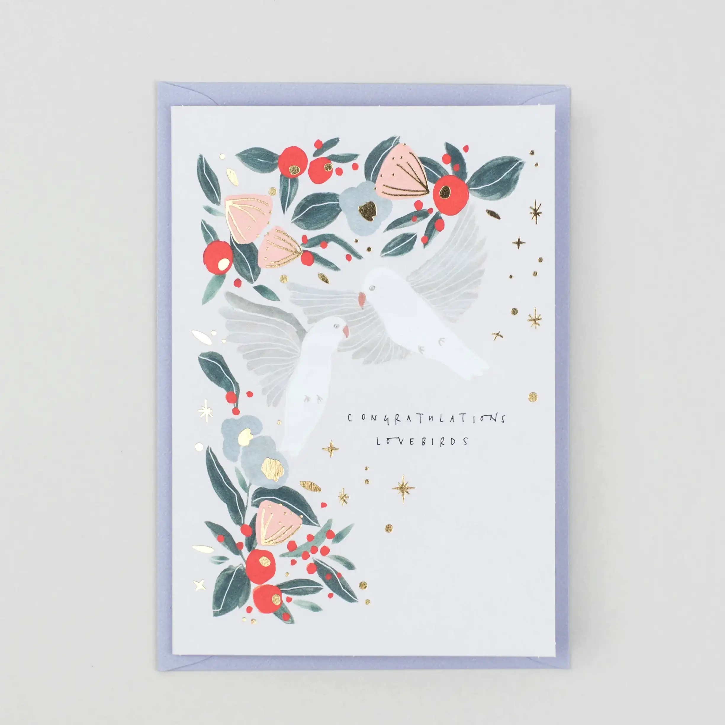 Congratulations Lovebirds Greetings Card