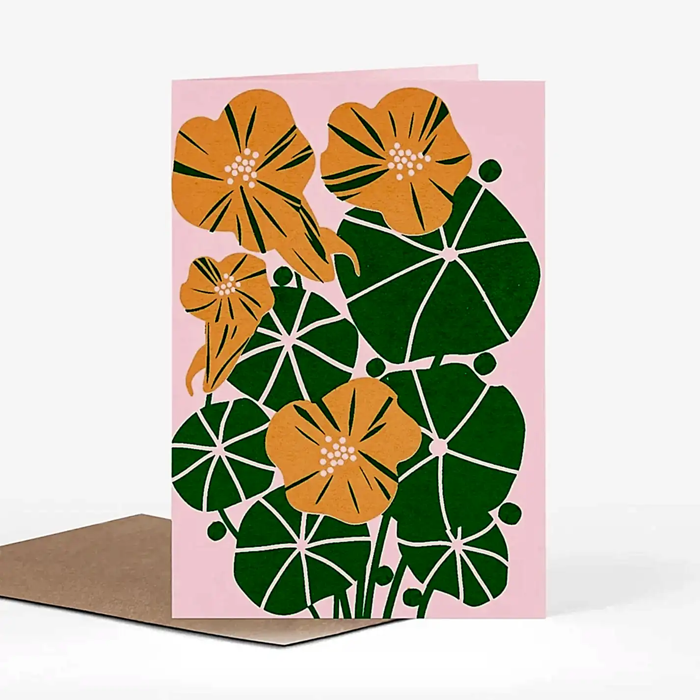 nasturtiums greeting card floral design