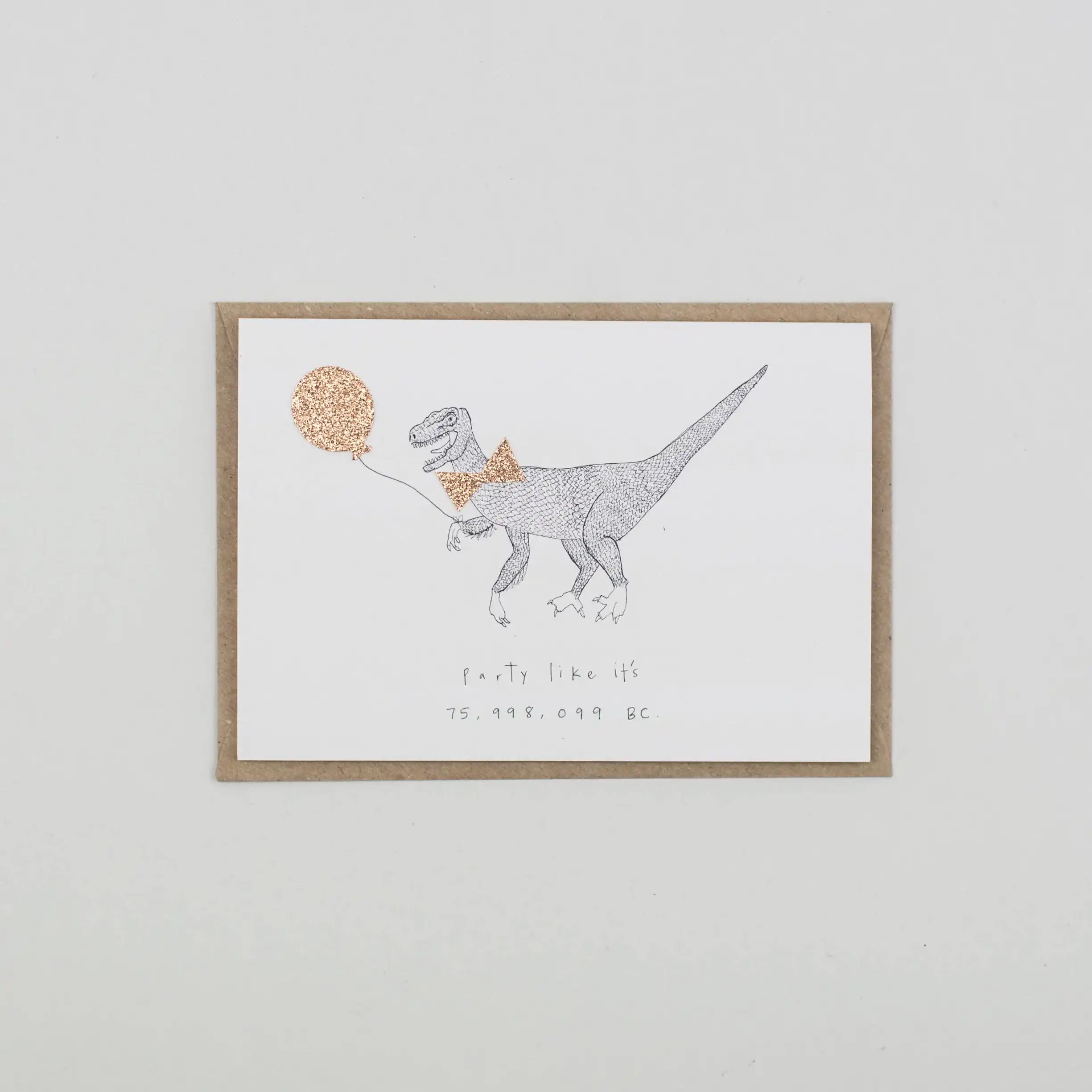Party Like Dinosaur Greetings Card