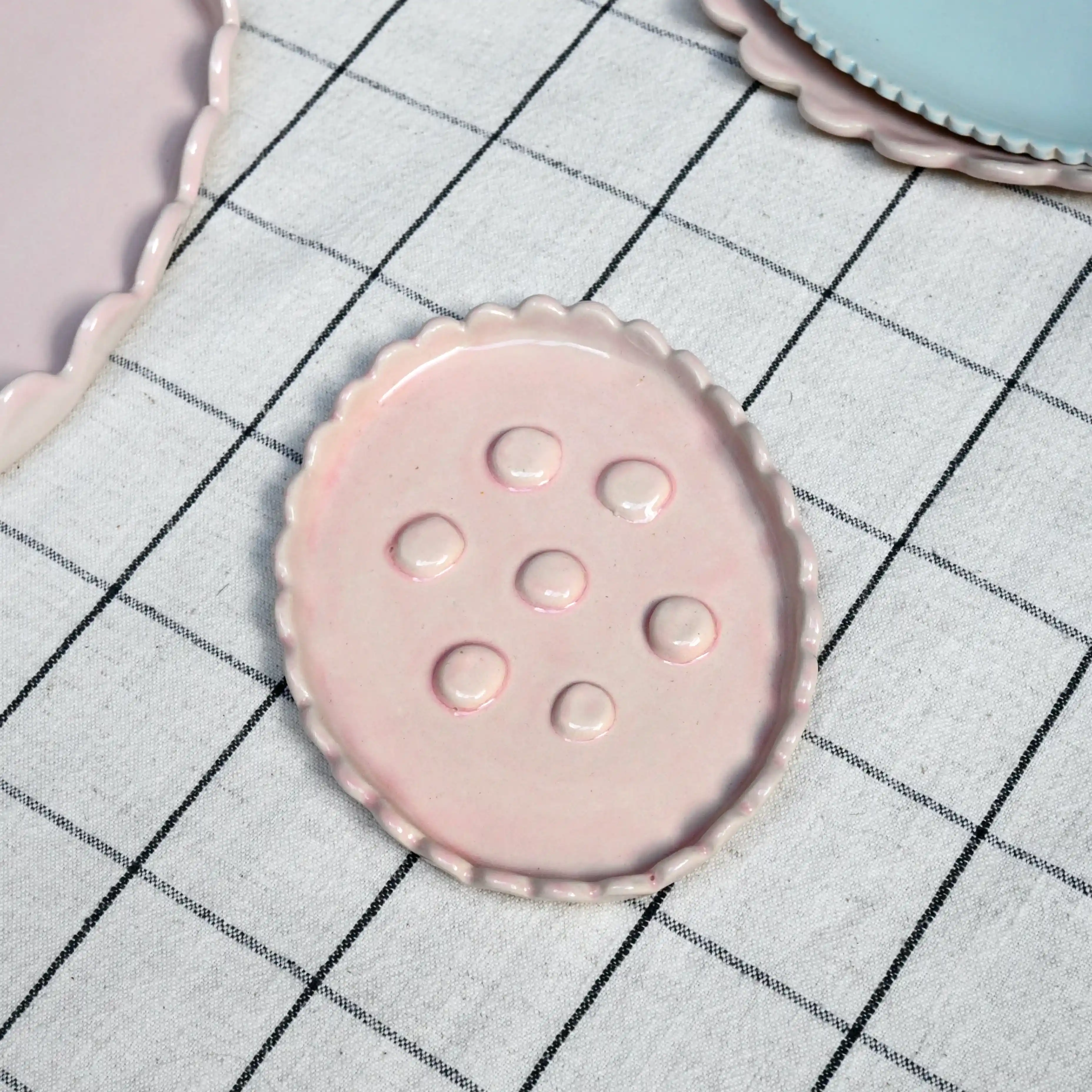 pink soap dish