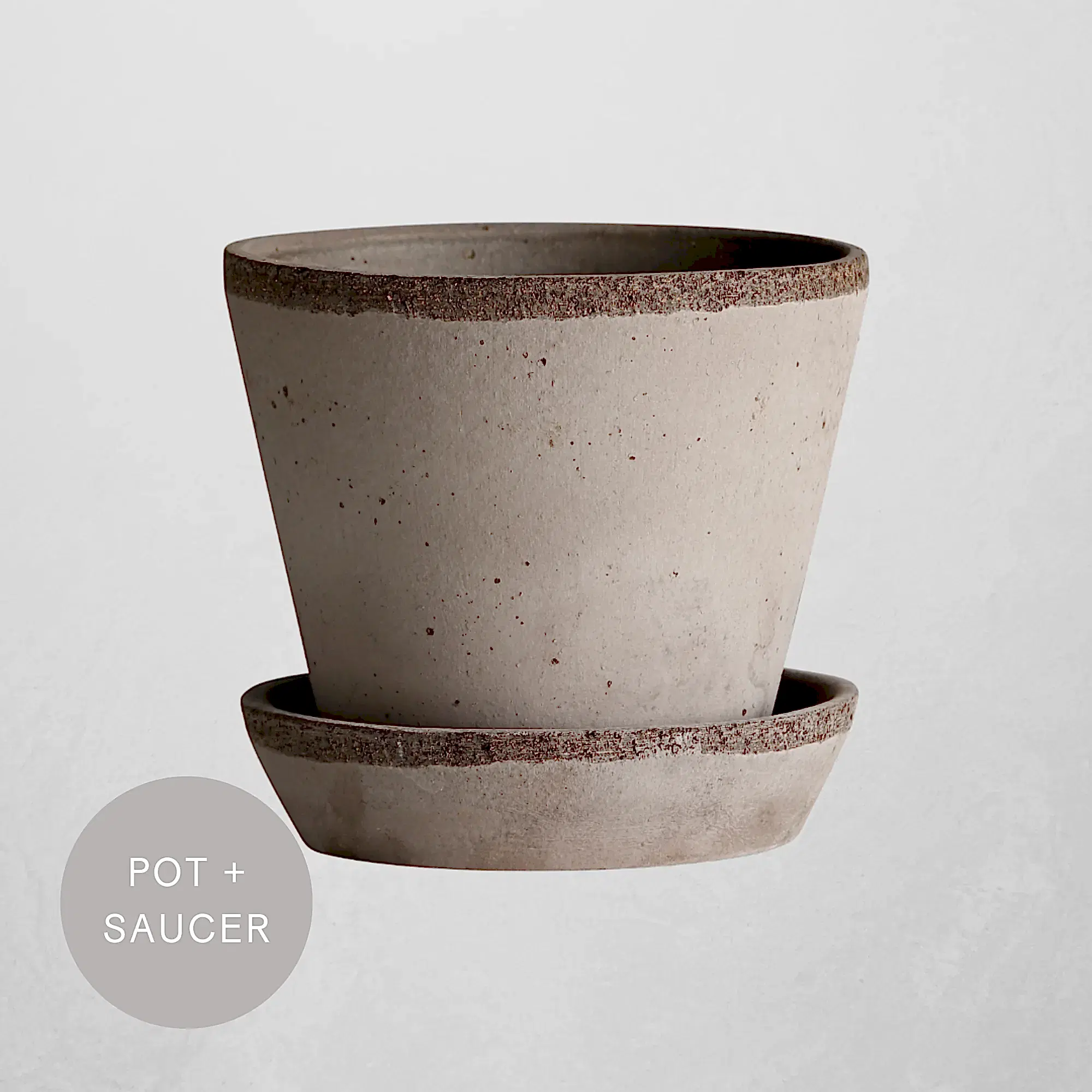 Bergs Potter Grey Julie Pot and Saucer Set