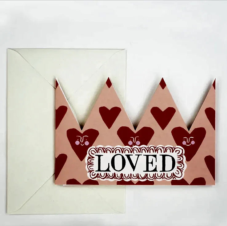 Loved Party Hat Greetings Card