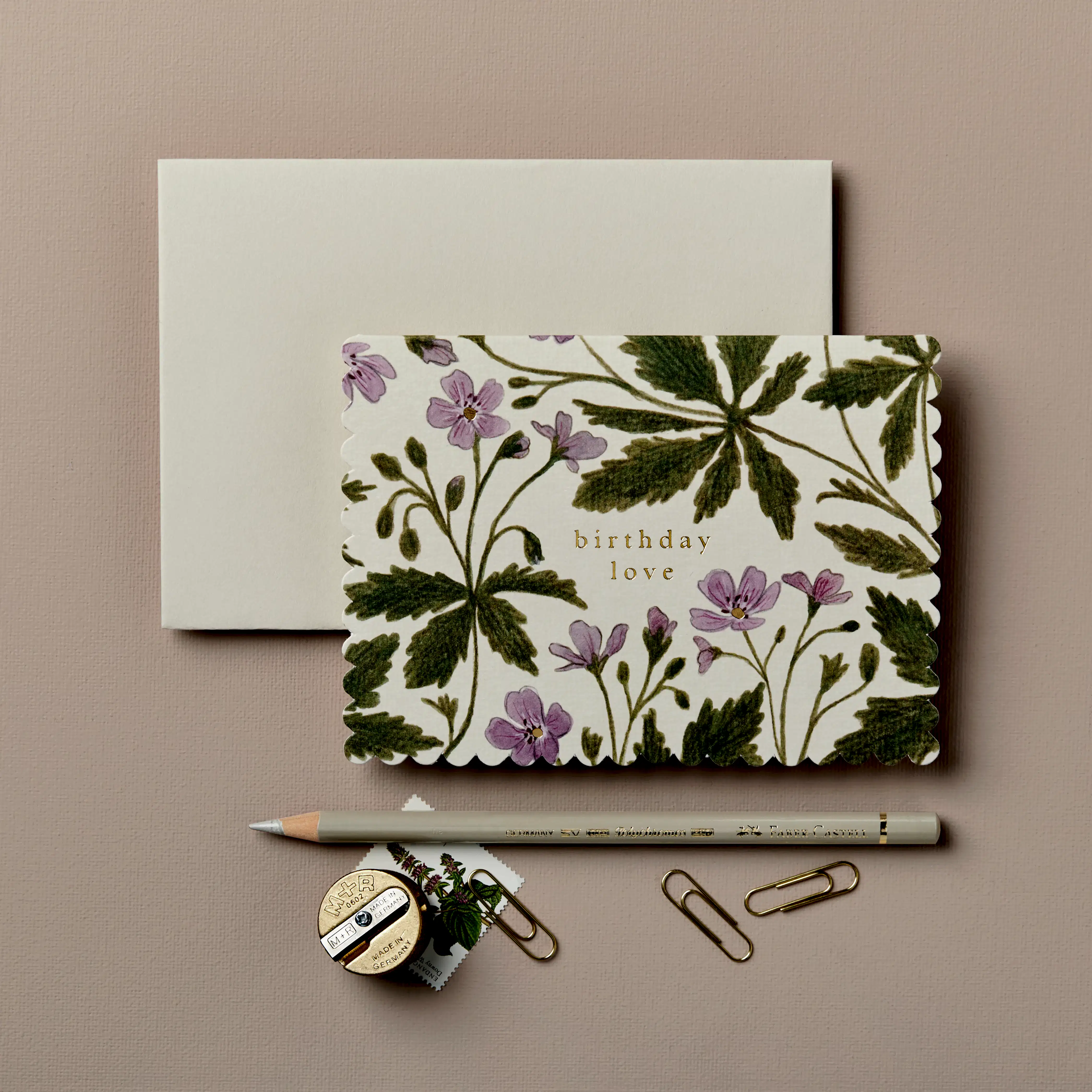 'Birthday Love' Geranium Greetings Card